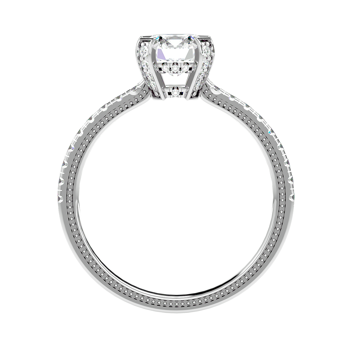 Cathedral Pavé Diamond Ring