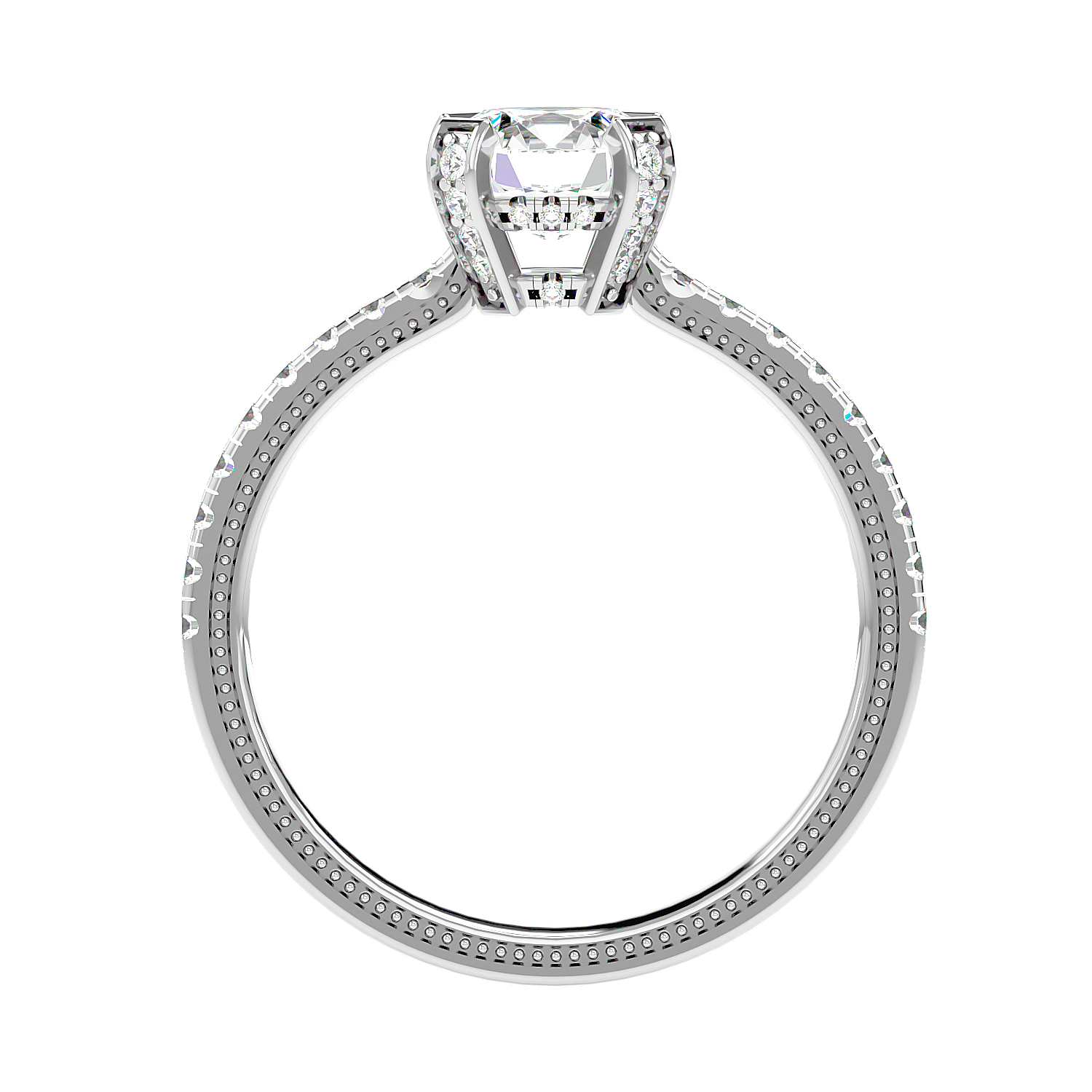 Cathedral Pavé Diamond Ring