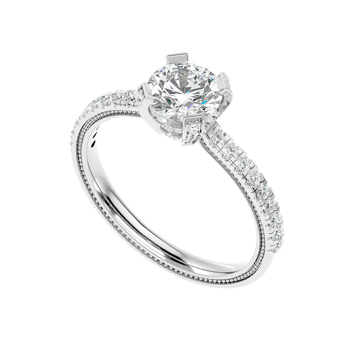 Cathedral Pavé Diamond Ring