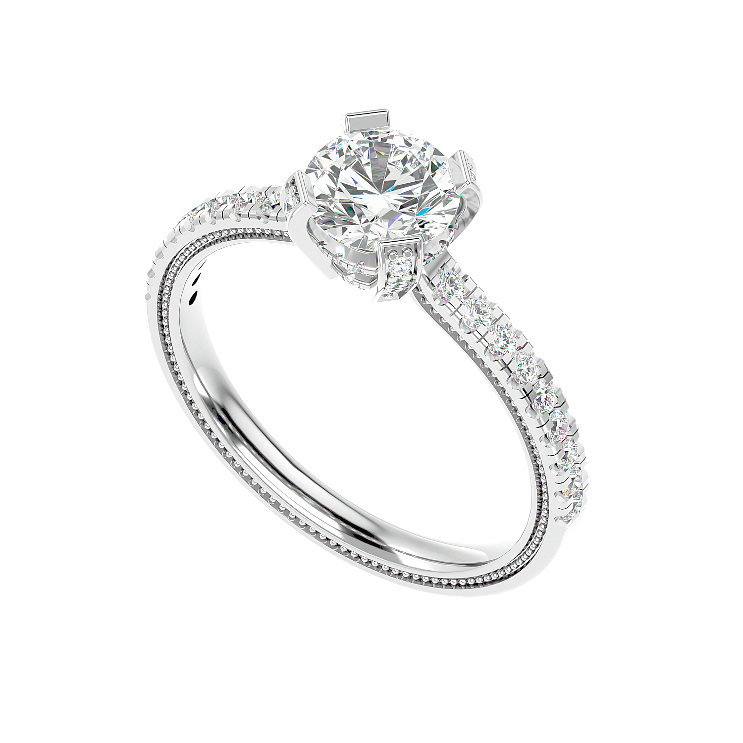 Cathedral Pavé Diamond Ring