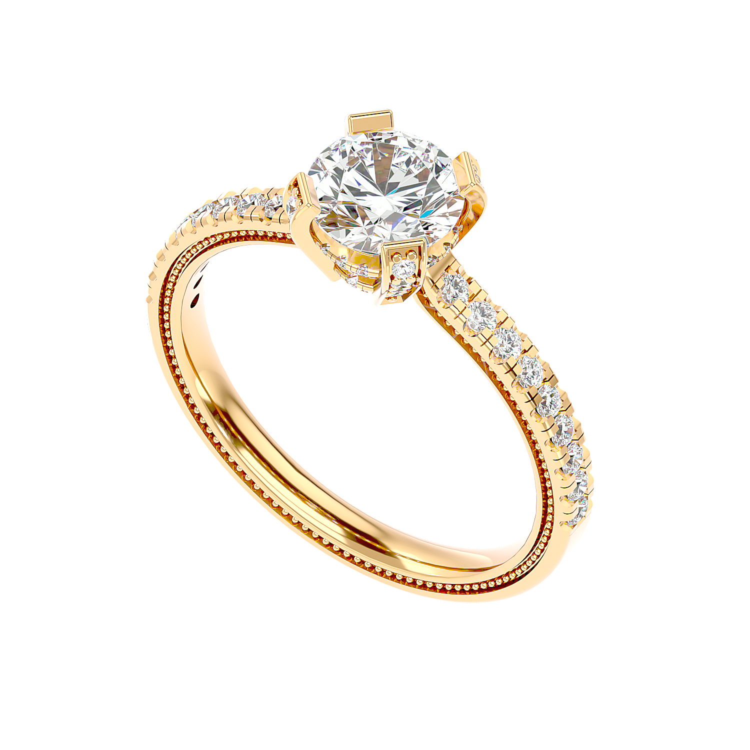 Cathedral Pavé Diamond Ring