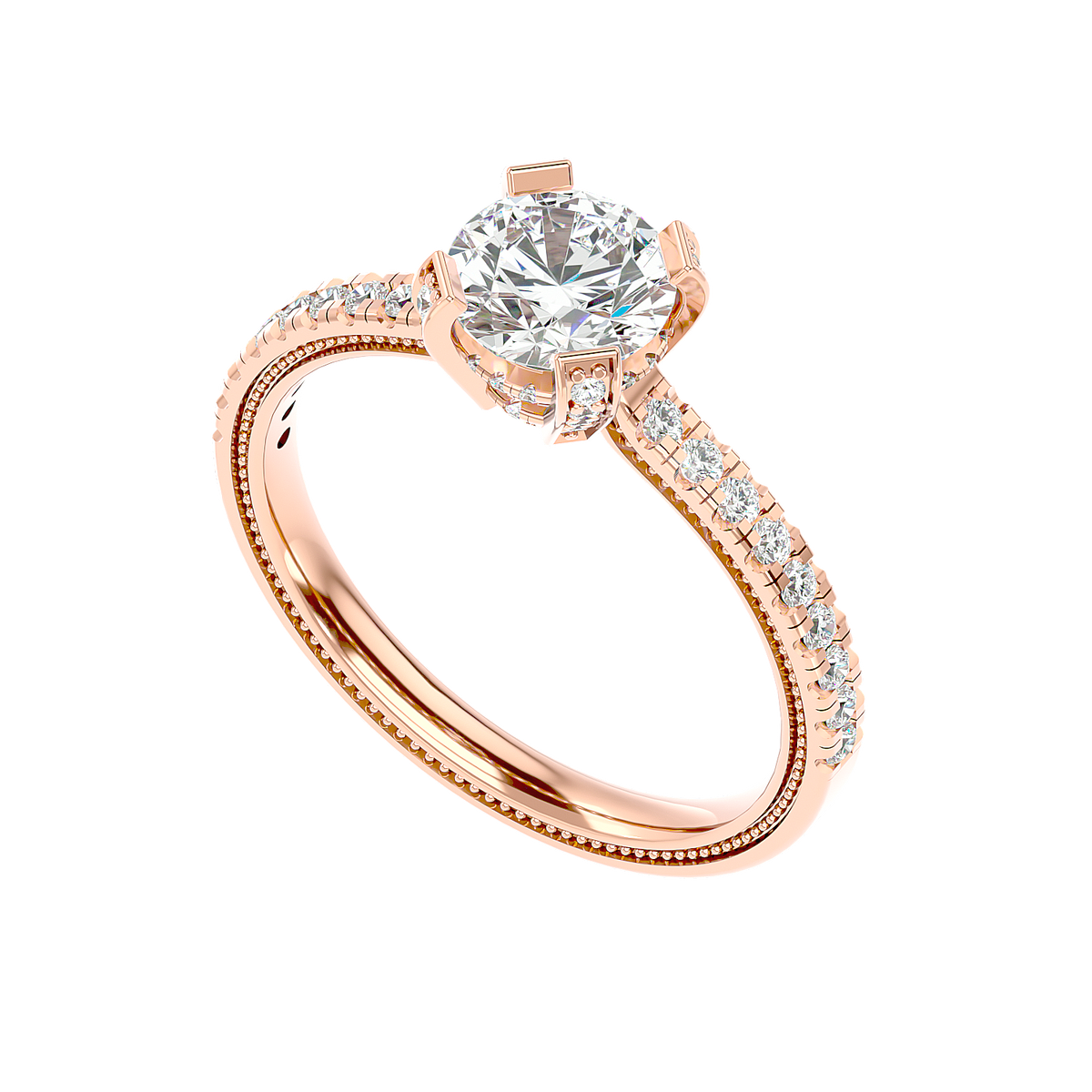 Cathedral Pavé Diamond Ring