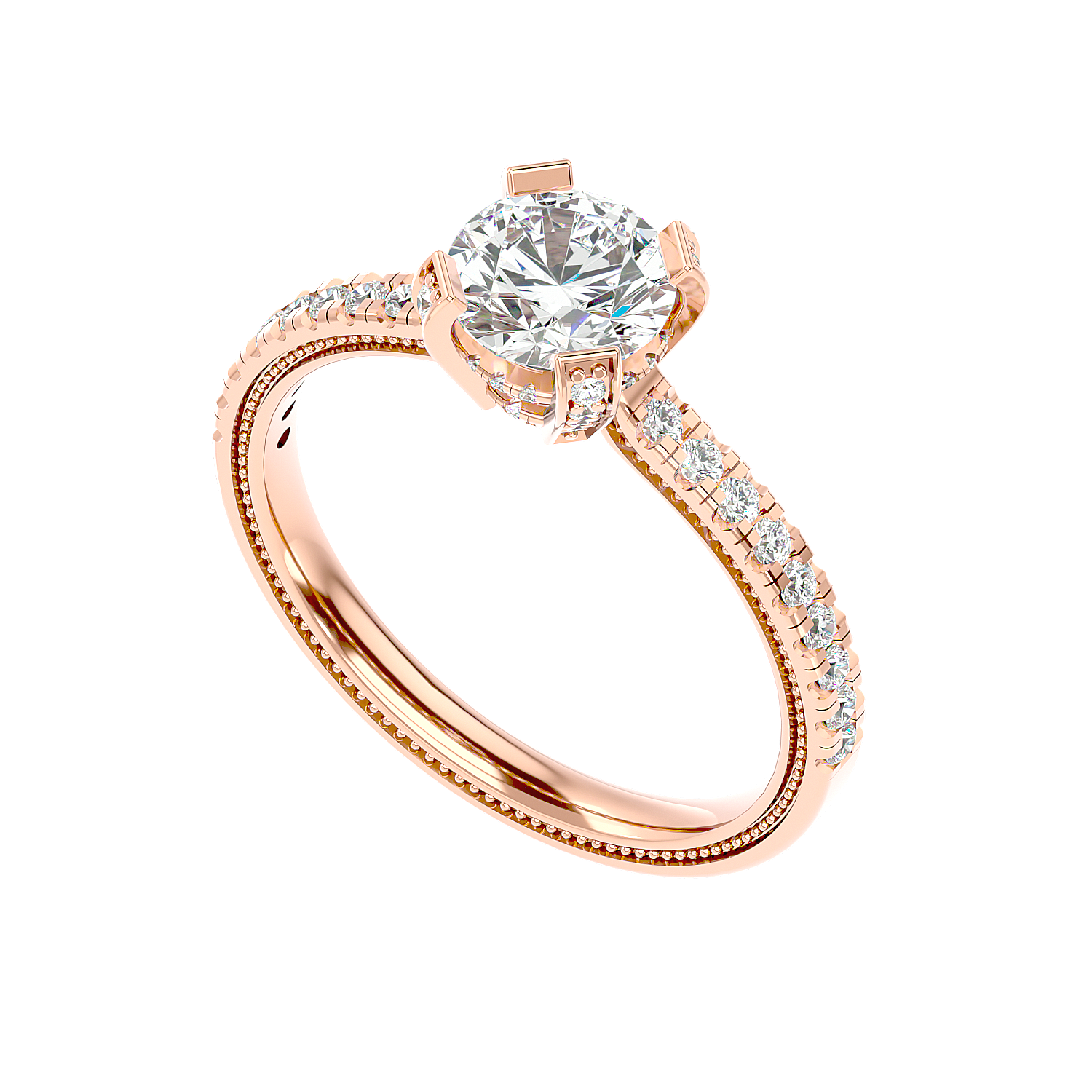 Cathedral Pavé Diamond Ring