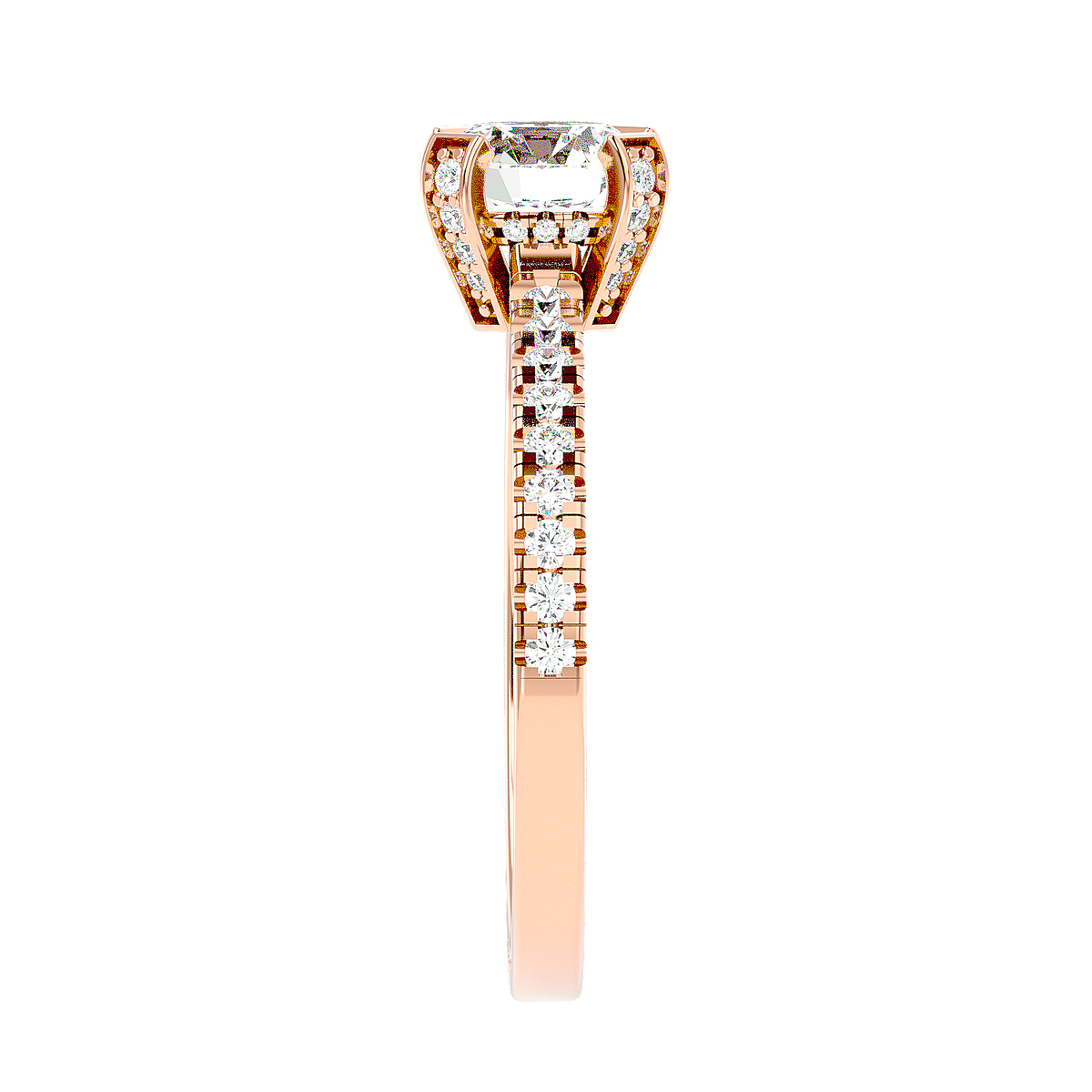 Cathedral Pavé Diamond Ring