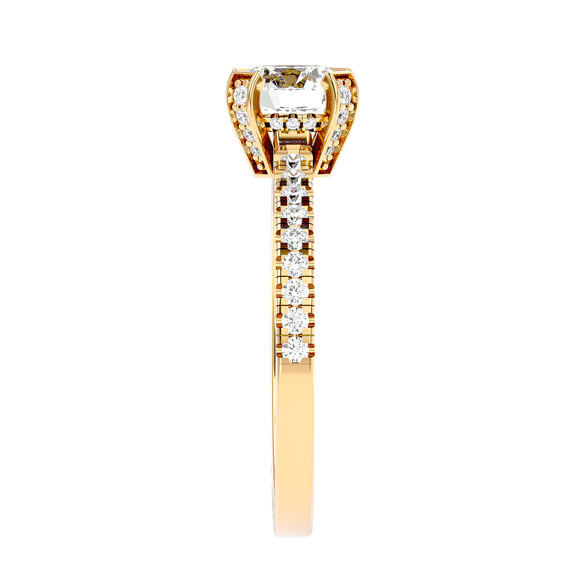 Cathedral Pavé Diamond Ring