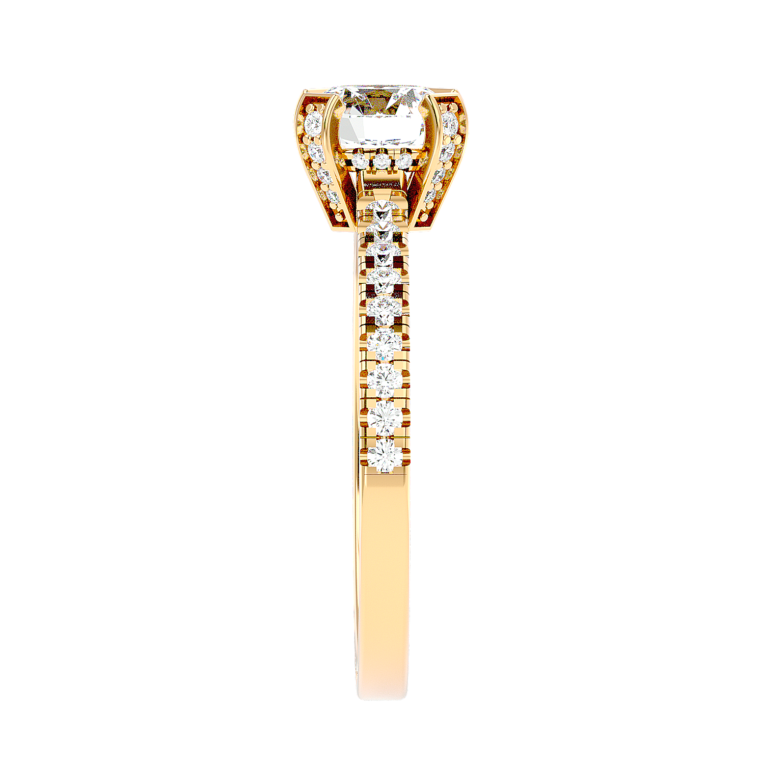 Cathedral Pavé Diamond Ring