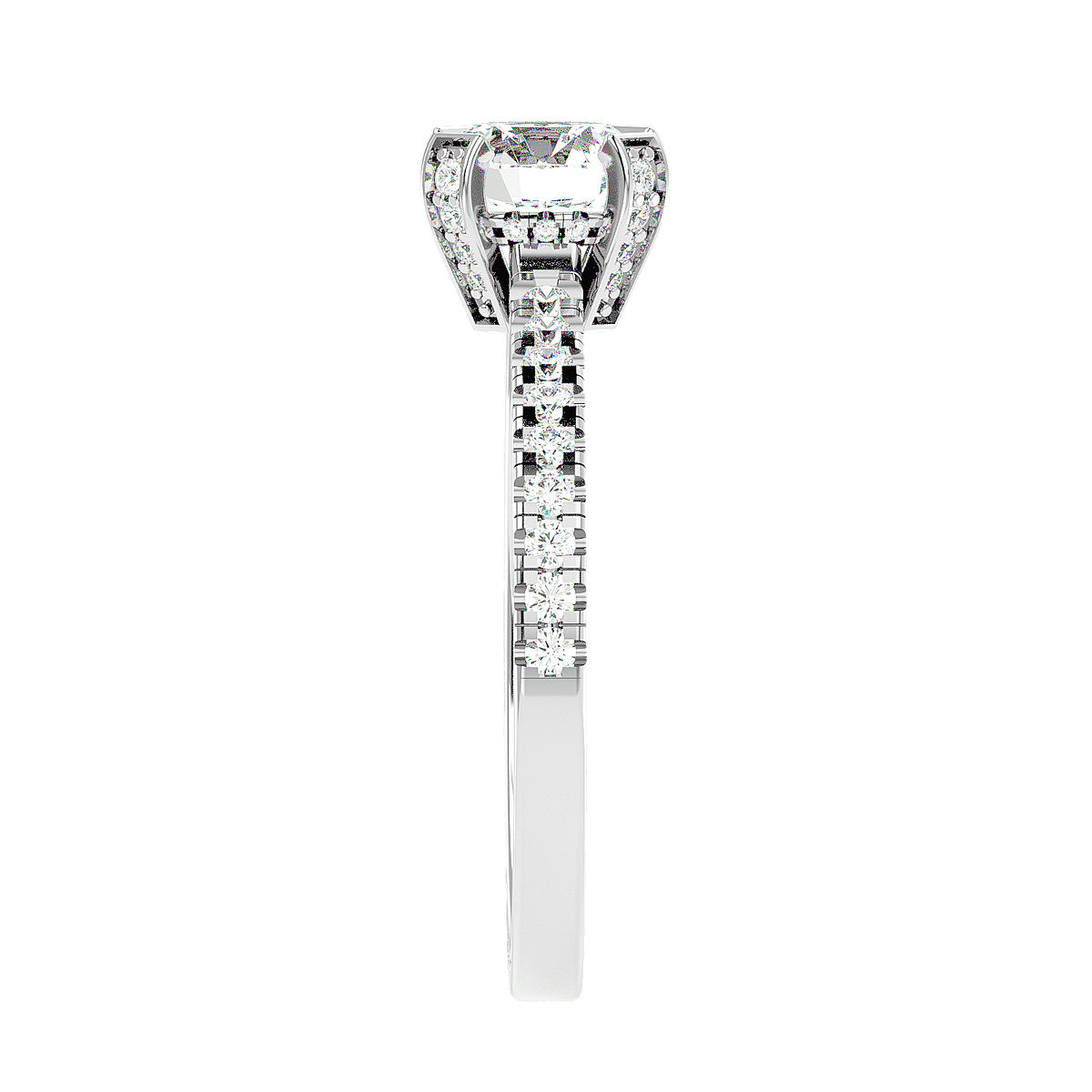Cathedral Pavé Diamond Ring