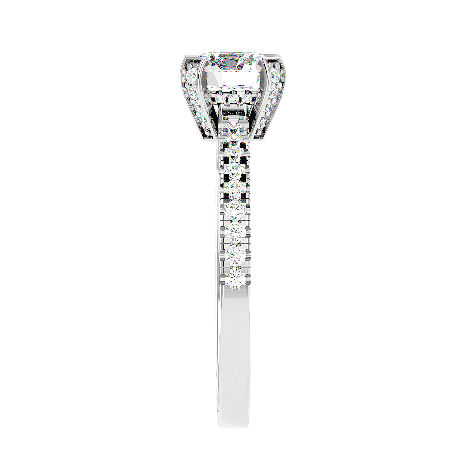 Cathedral Pavé Diamond Ring