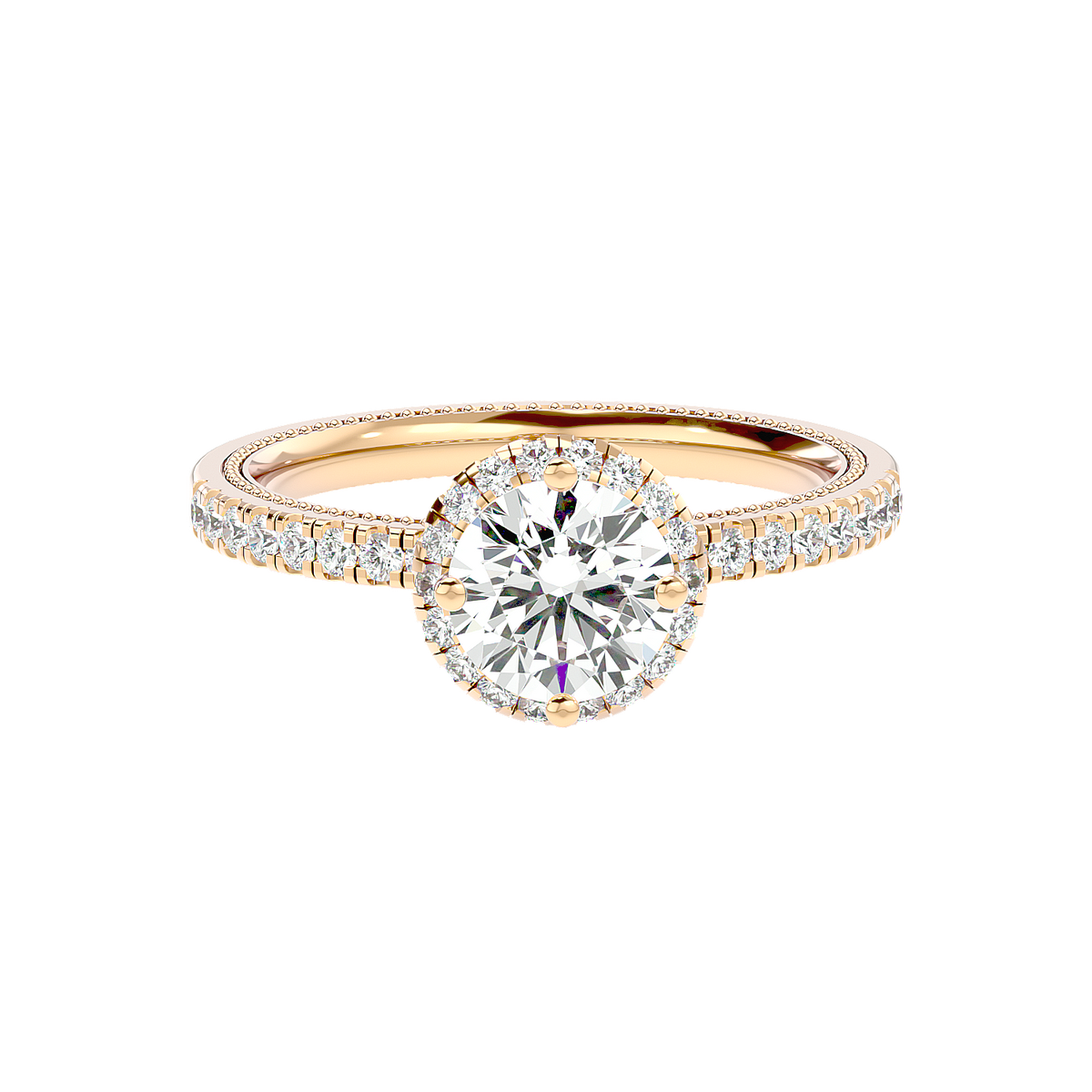 Halo Pavé Diamond Ring