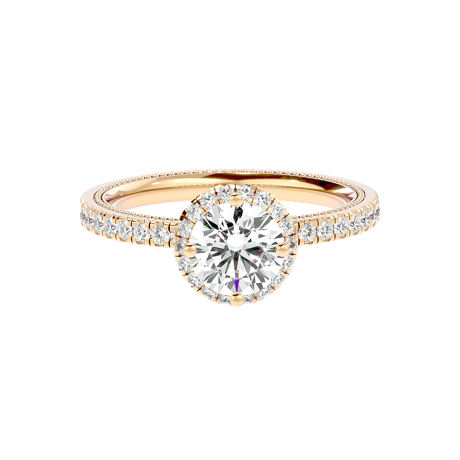 Halo Pavé Diamond Ring