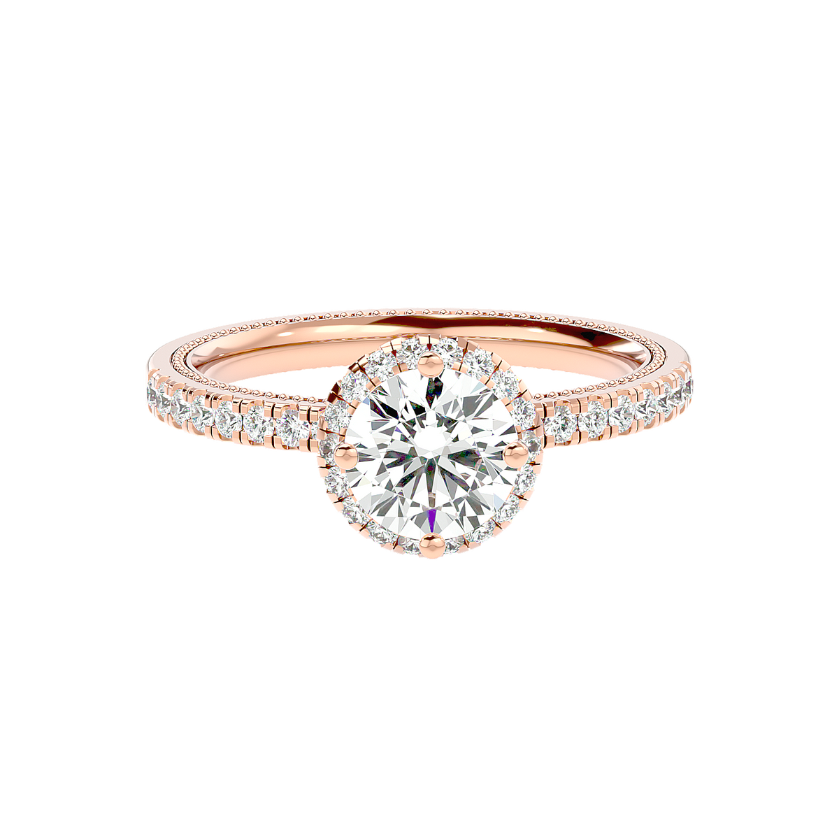 Halo Pavé Diamond Ring