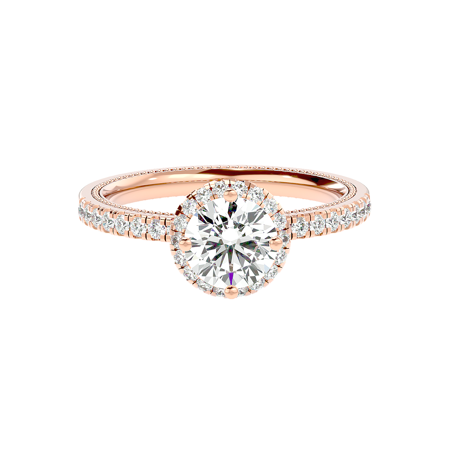 Halo Pavé Diamond Ring