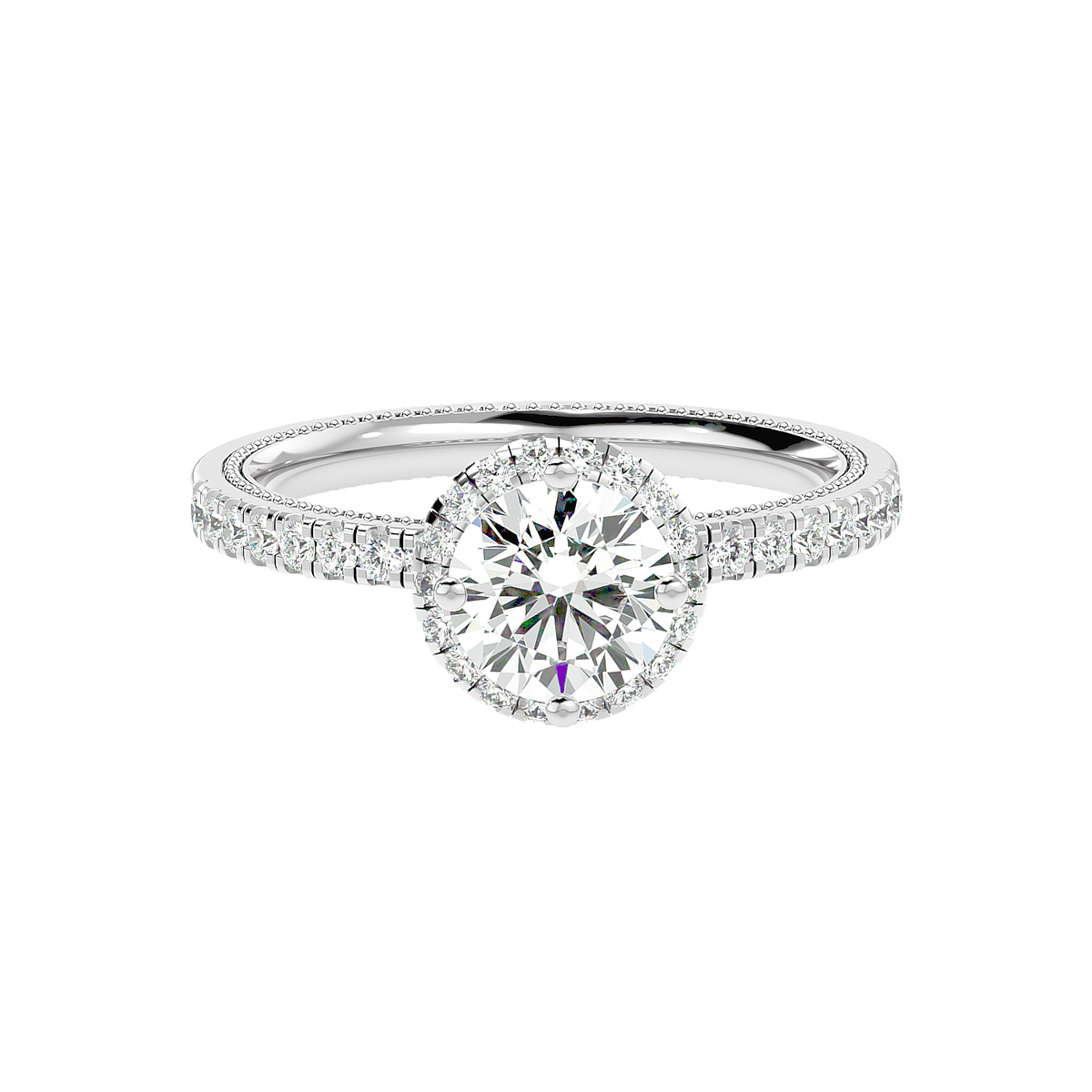 Halo Pavé Diamond Ring