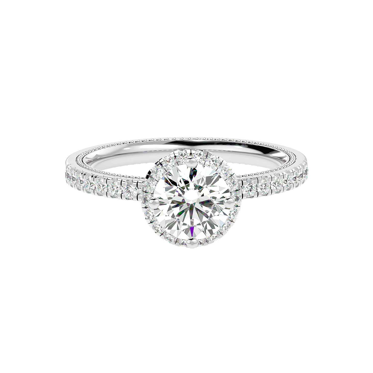 Halo Pavé Diamond Ring