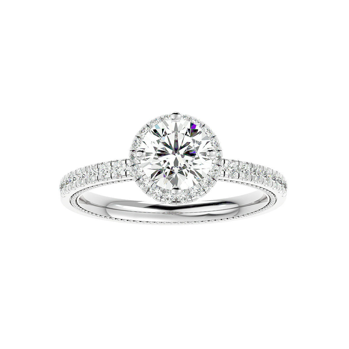 Halo Pavé Diamond Ring