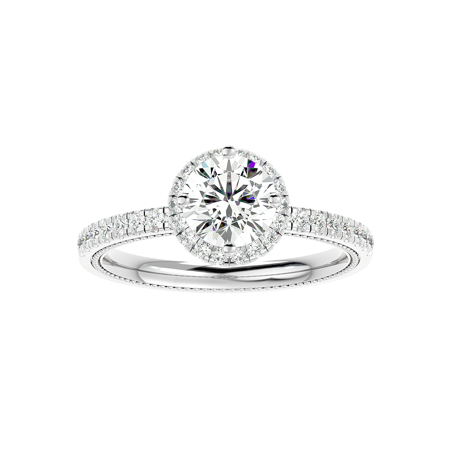 Halo Pavé Diamond Ring