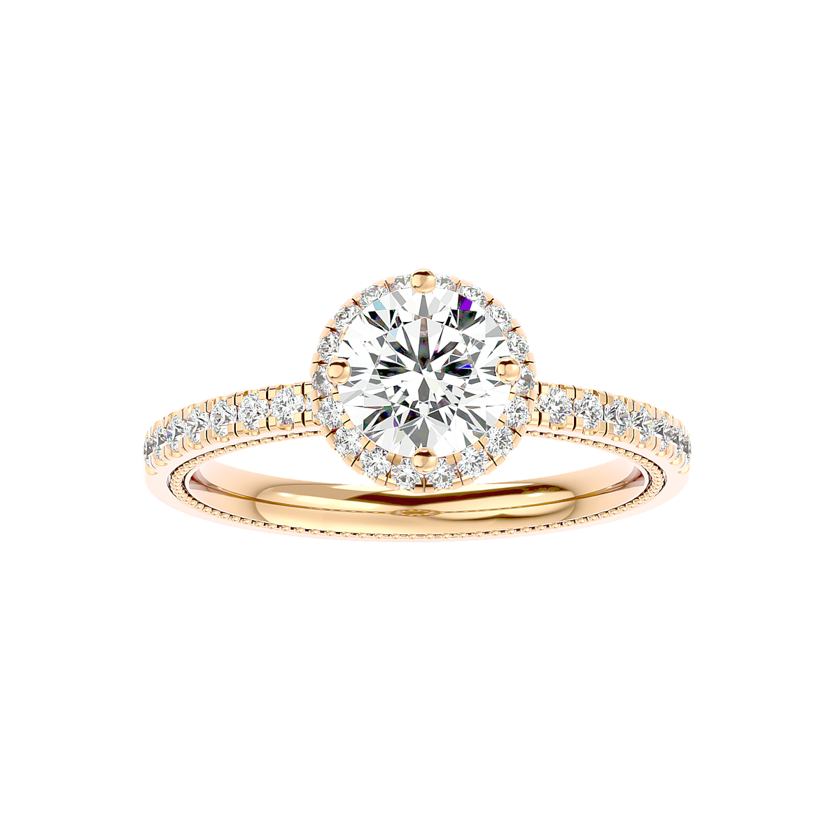 Halo Pavé Diamond Ring