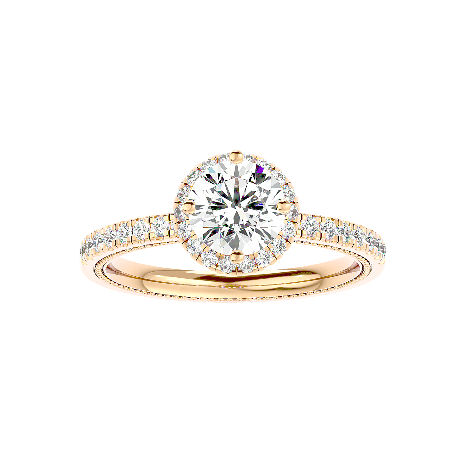 Halo Pavé Diamond Ring