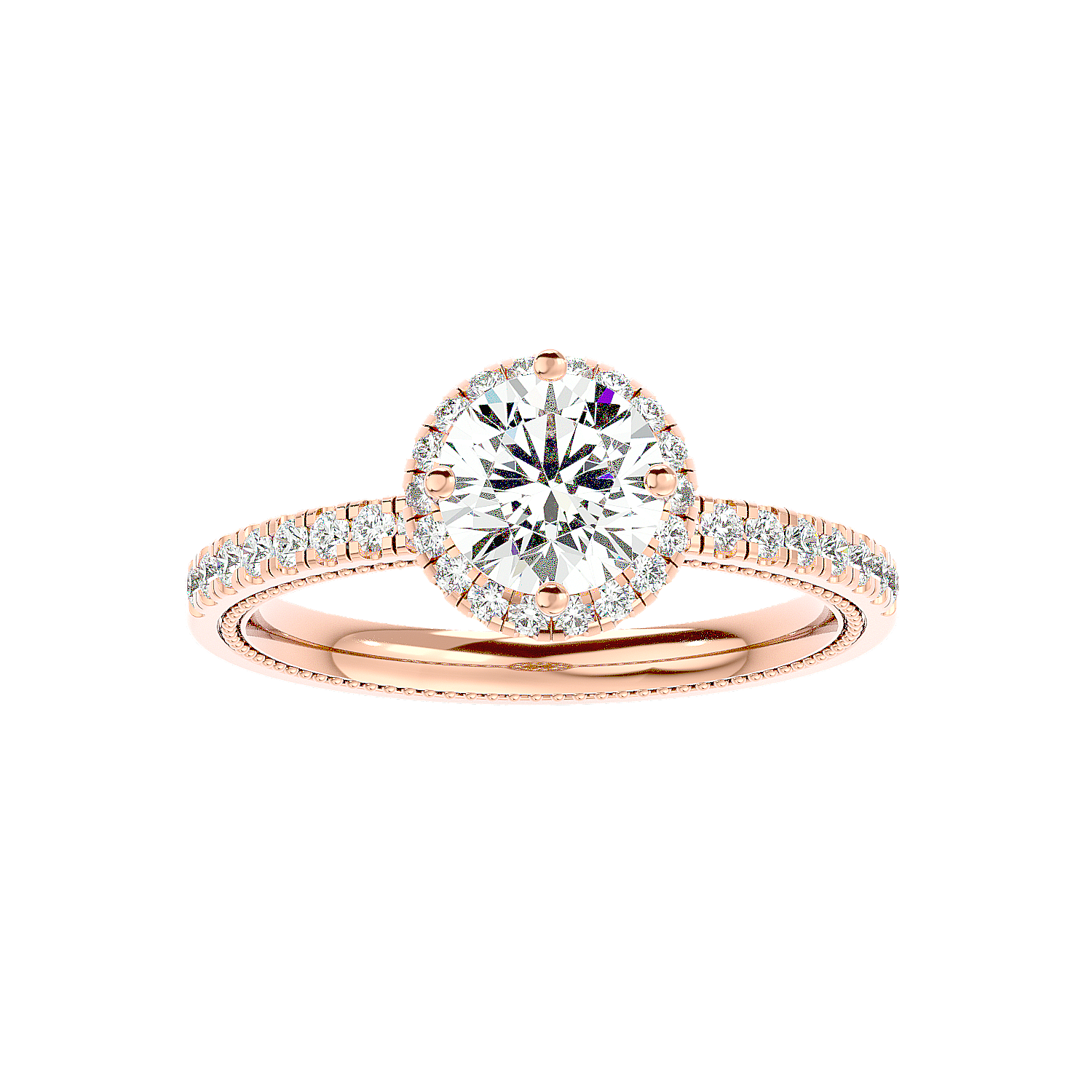 Halo Pavé Diamond Ring