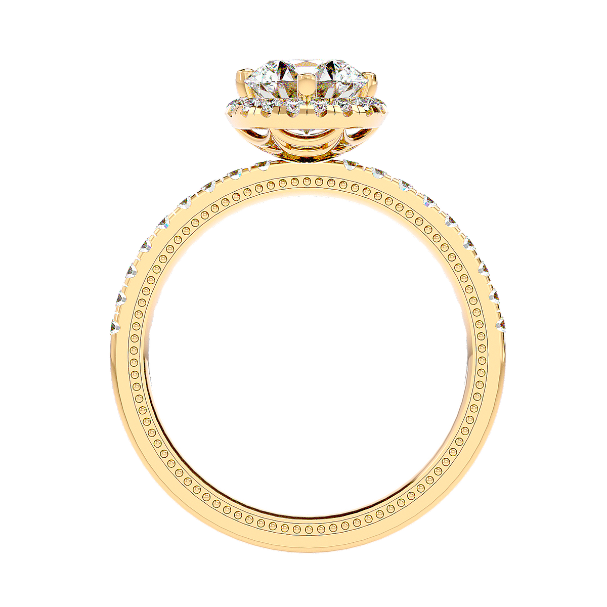 Halo Pavé Diamond Ring