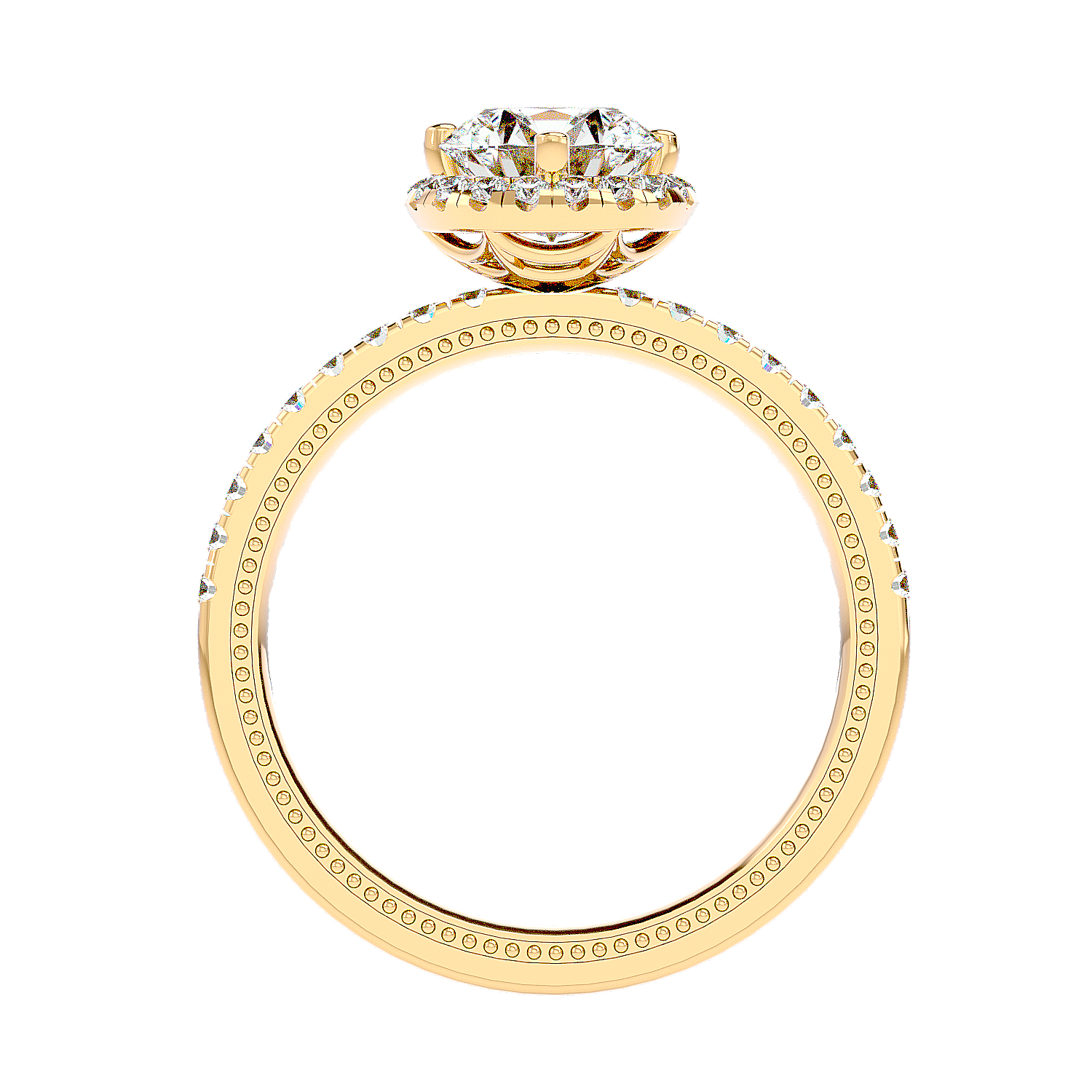 Halo Pavé Diamond Ring