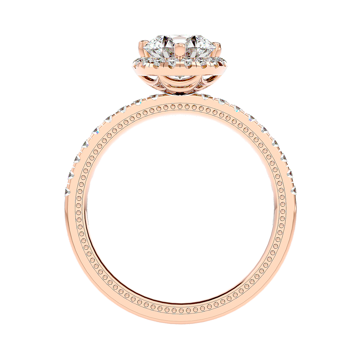 Halo Pavé Diamond Ring
