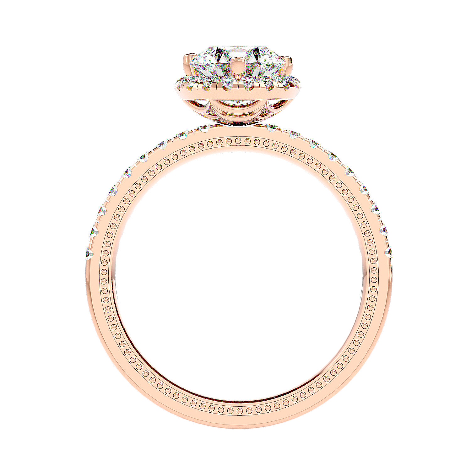 Halo Pavé Diamond Ring