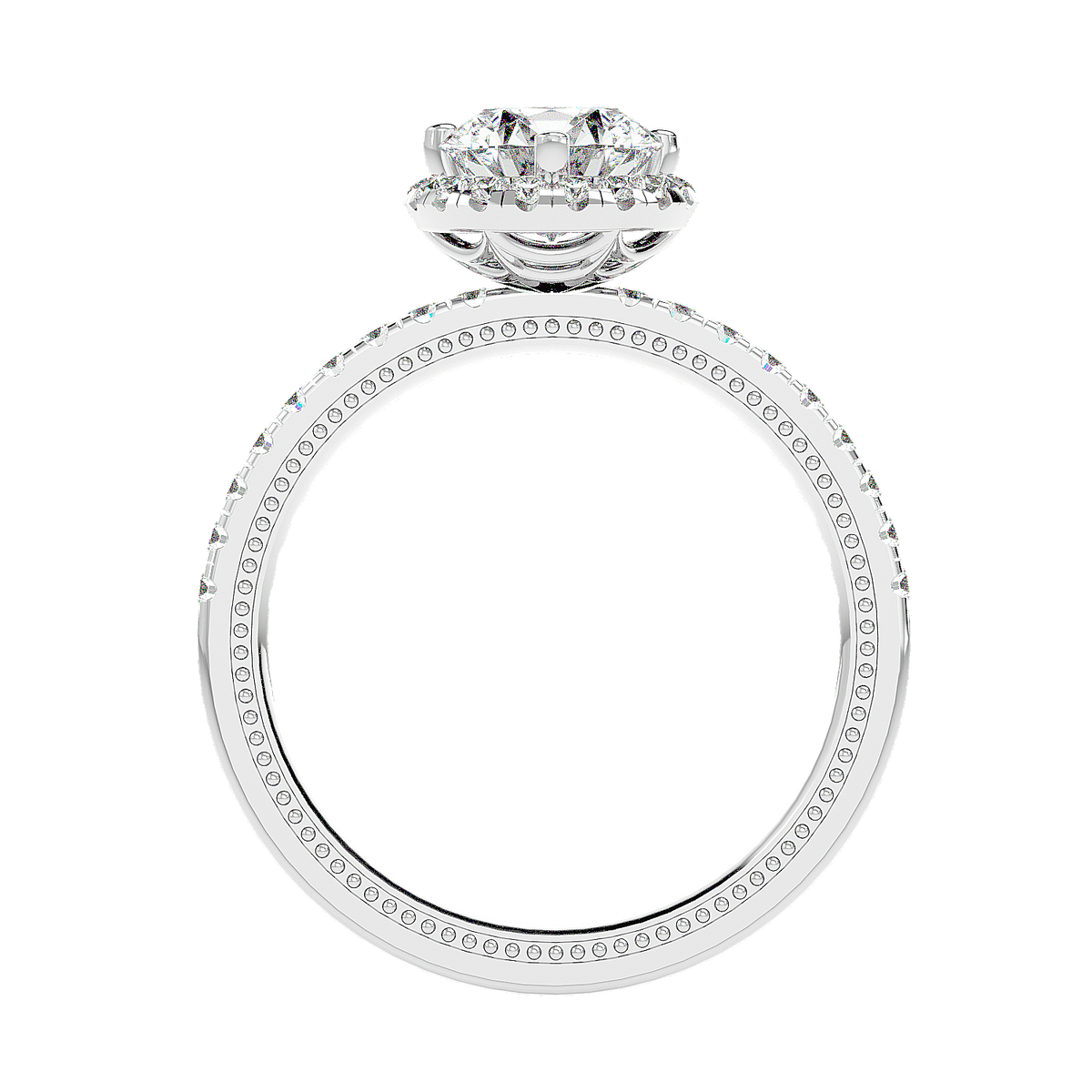 Halo Pavé Diamond Ring