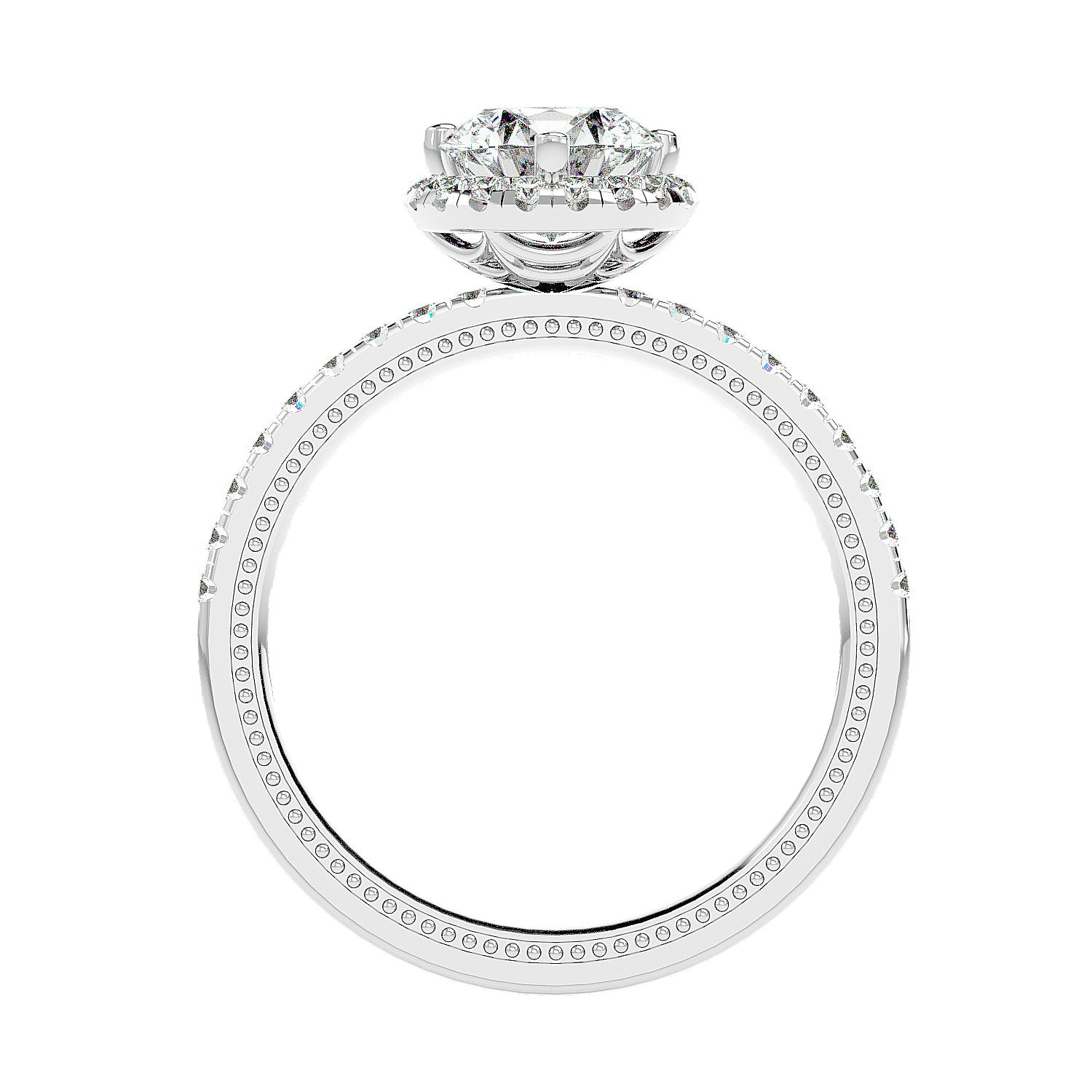 Halo Pavé Diamond Ring