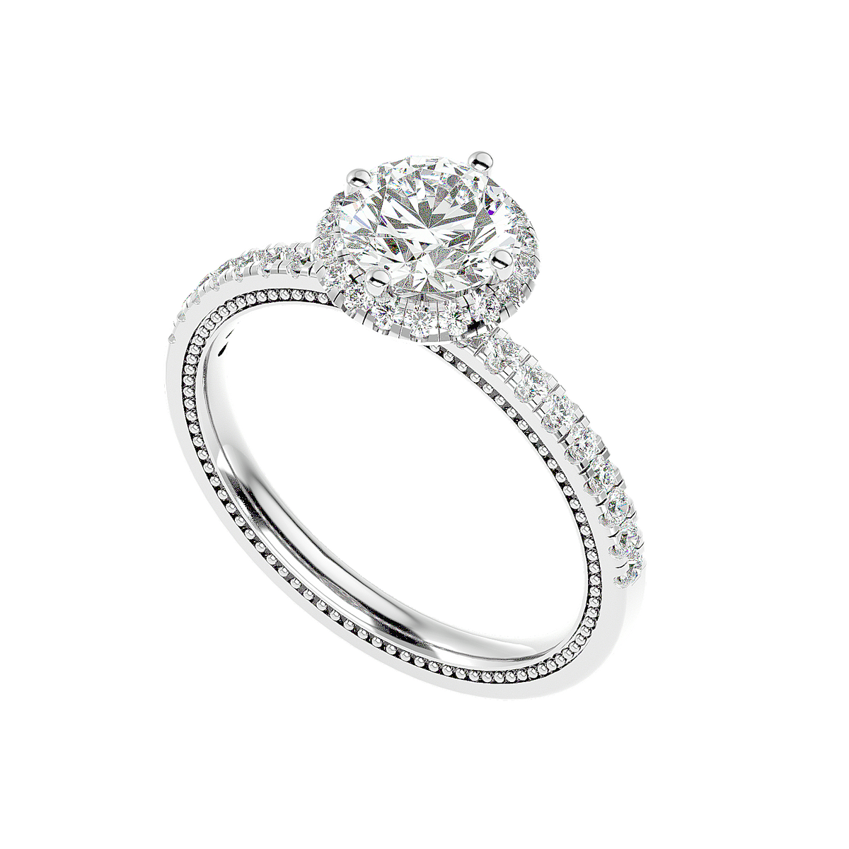 Halo Pavé Diamond Ring