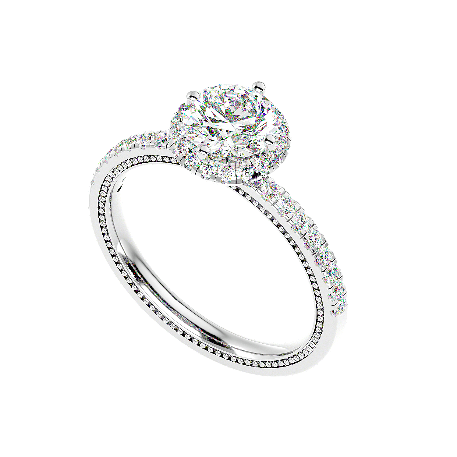 Halo Pavé Diamond Ring