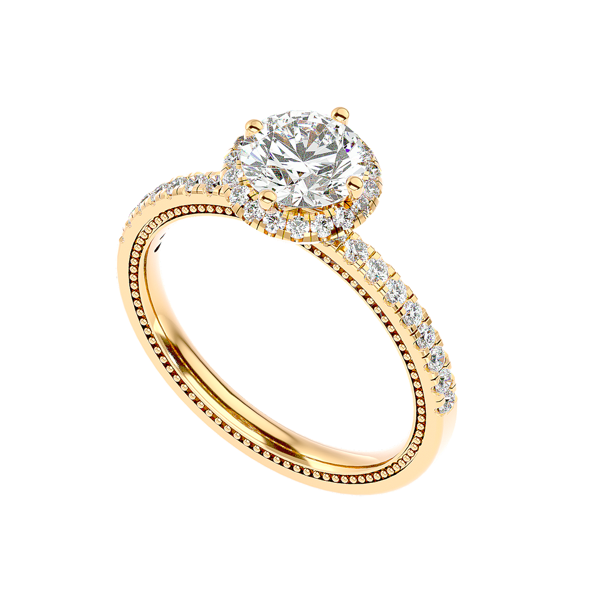 Halo Pavé Diamond Ring