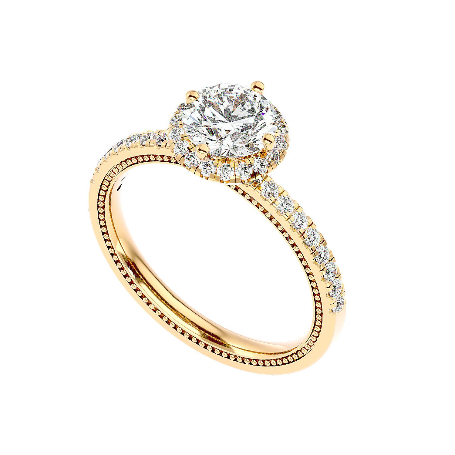Halo Pavé Diamond Ring