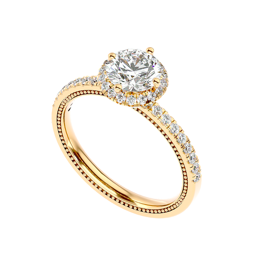 Halo Pavé Diamond Ring