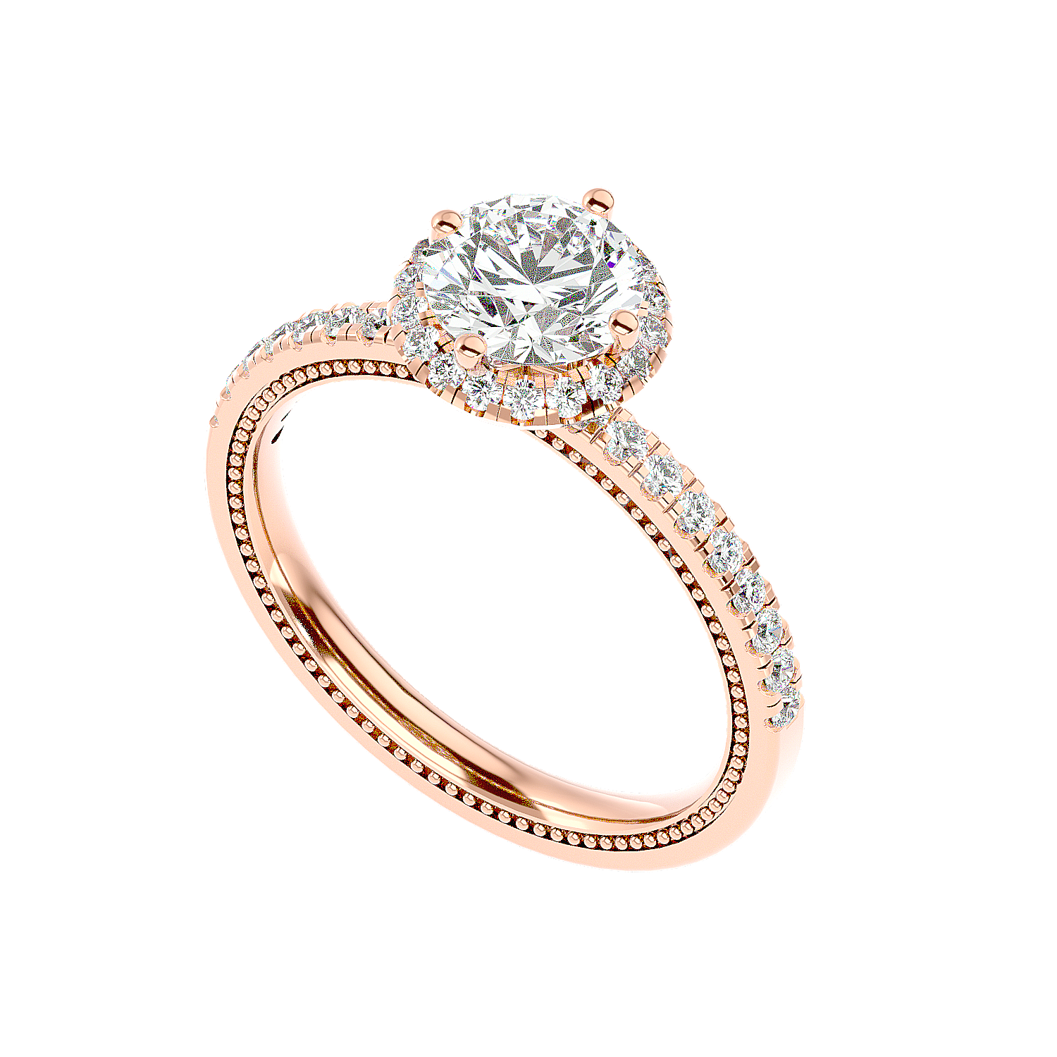 Halo Pavé Diamond Ring