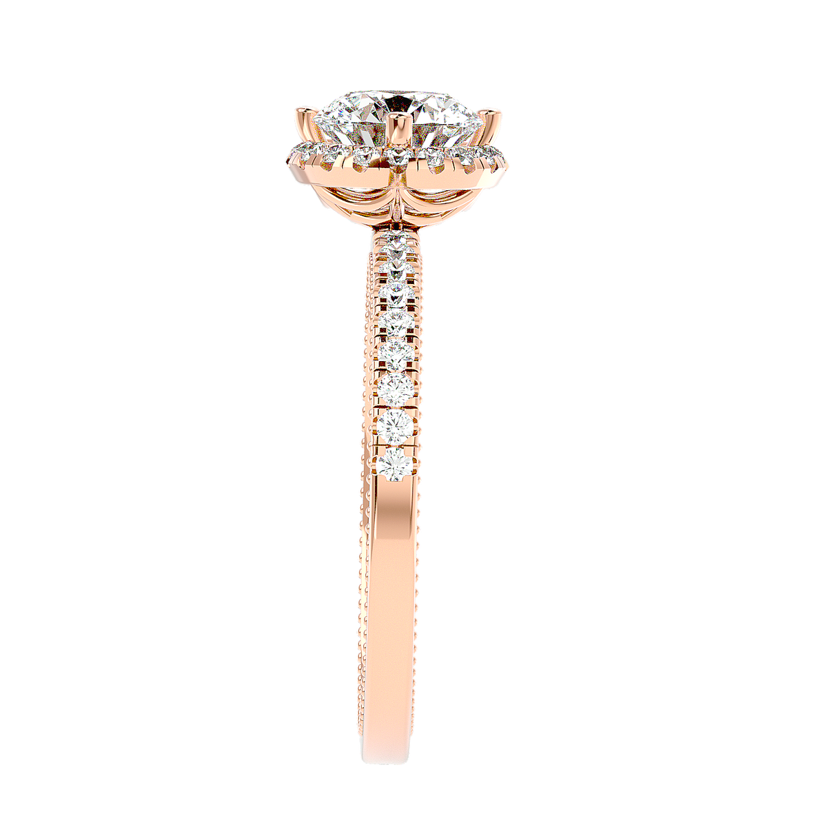 Halo Pavé Diamond Ring