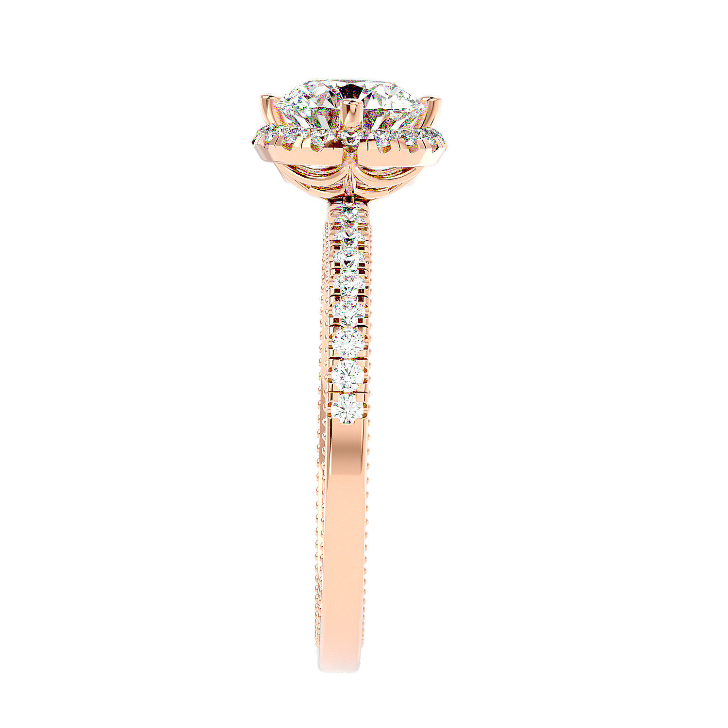 Halo Pavé Diamond Ring