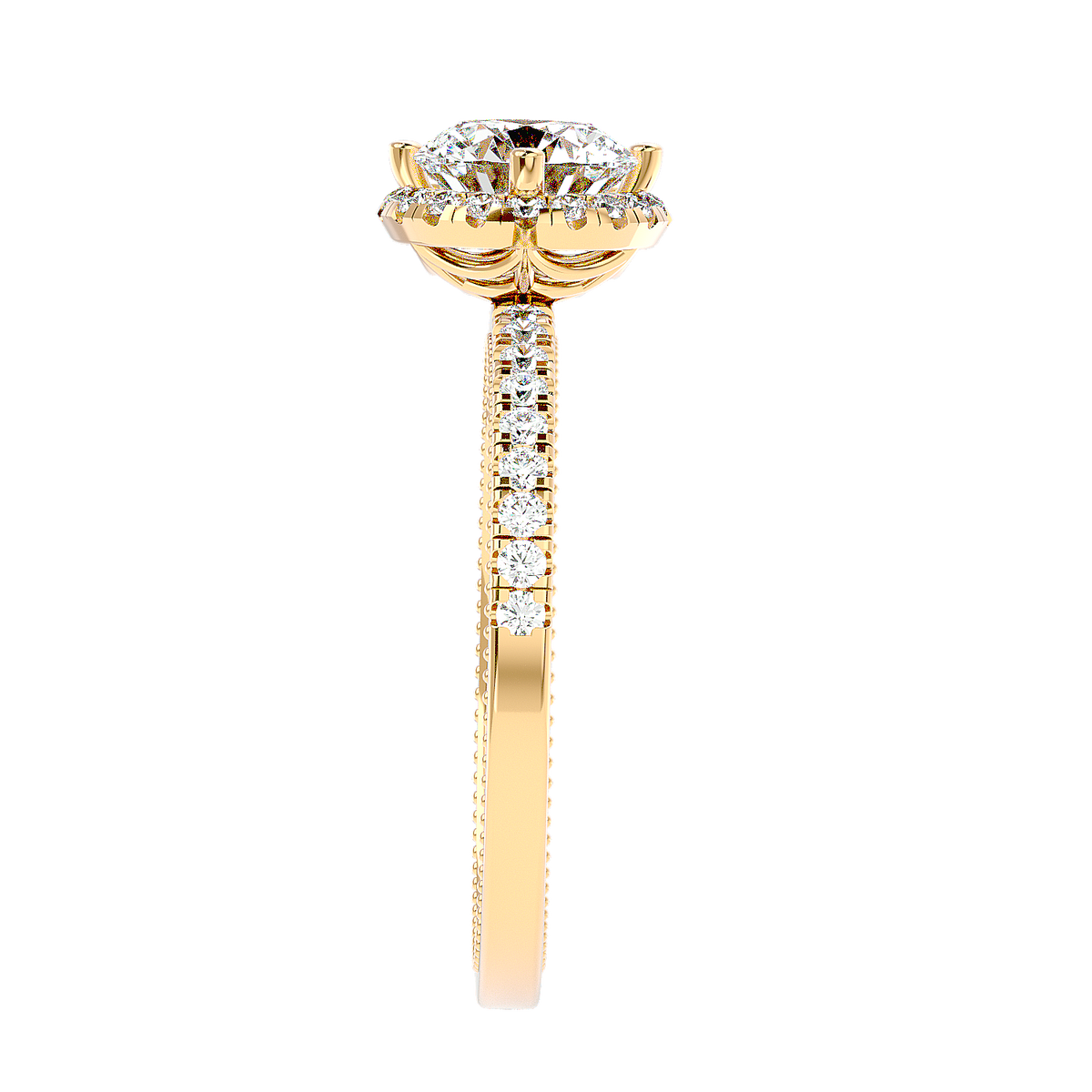 Halo Pavé Diamond Ring