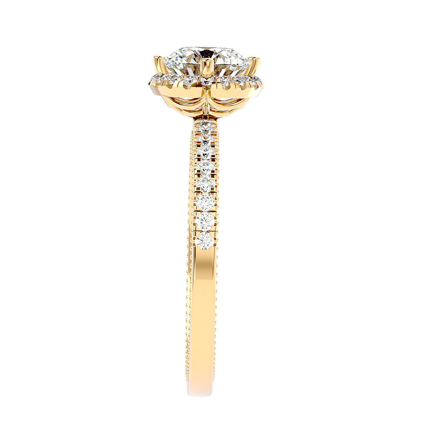Halo Pavé Diamond Ring