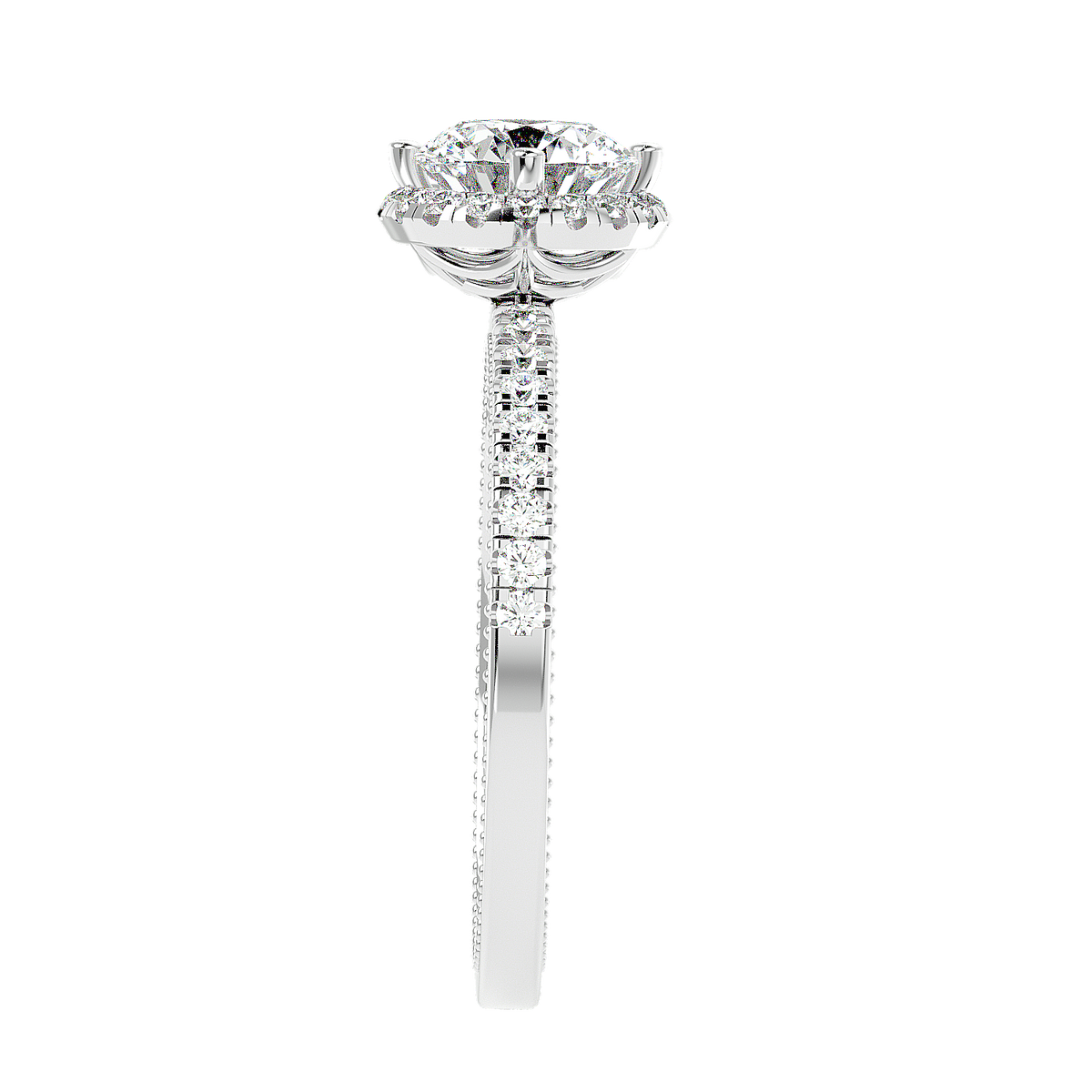 Halo Pavé Diamond Ring