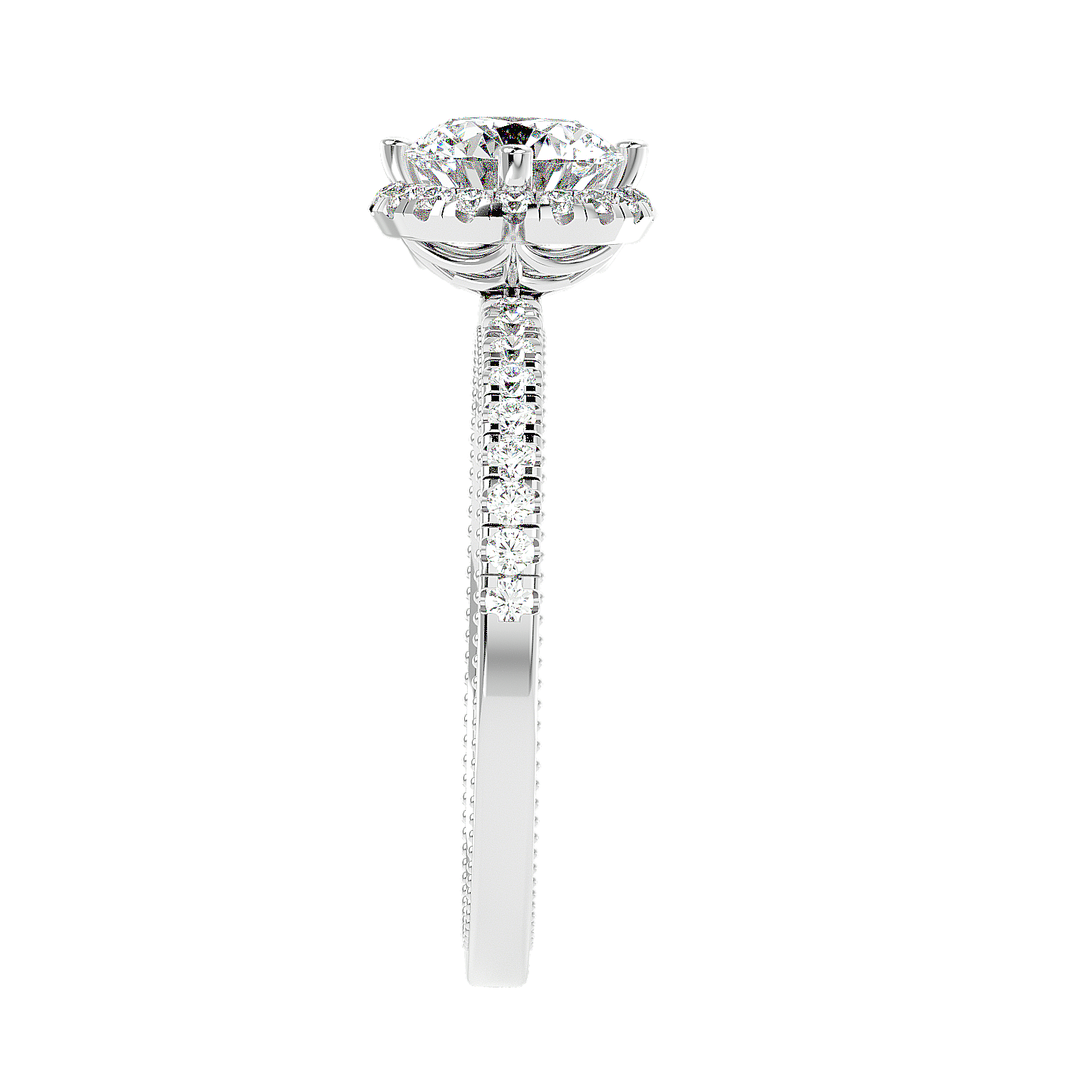 Halo Pavé Diamond Ring