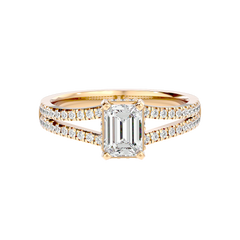 Pavé Band Solitaire Diamond Ring