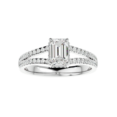 Pavé Band Solitaire Diamond Ring