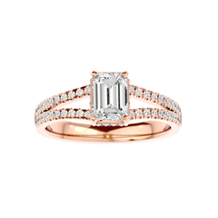 Pavé Band Solitaire Diamond Ring