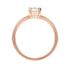 Pavé Band Solitaire Diamond Ring