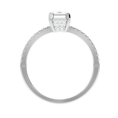 Pavé Band Solitaire Diamond Ring