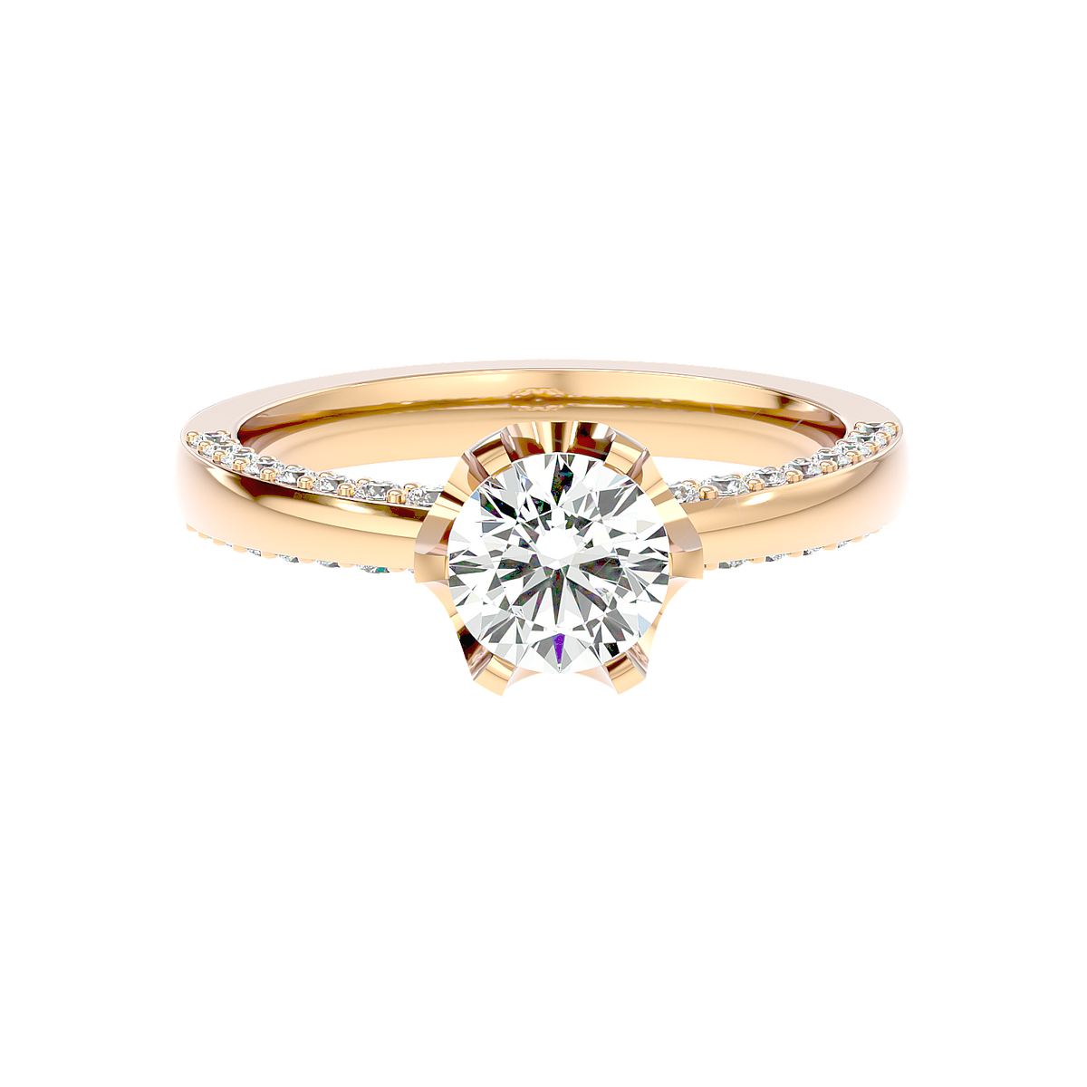 Twisted Halo Diamond Ring