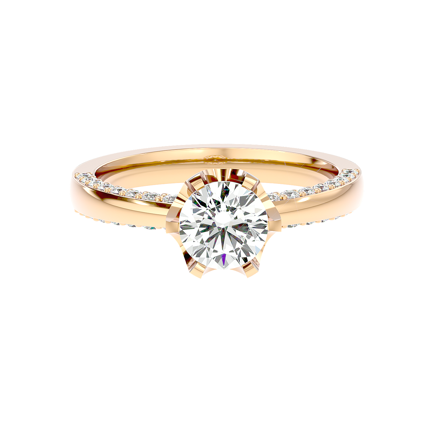 Twisted Halo Diamond Ring