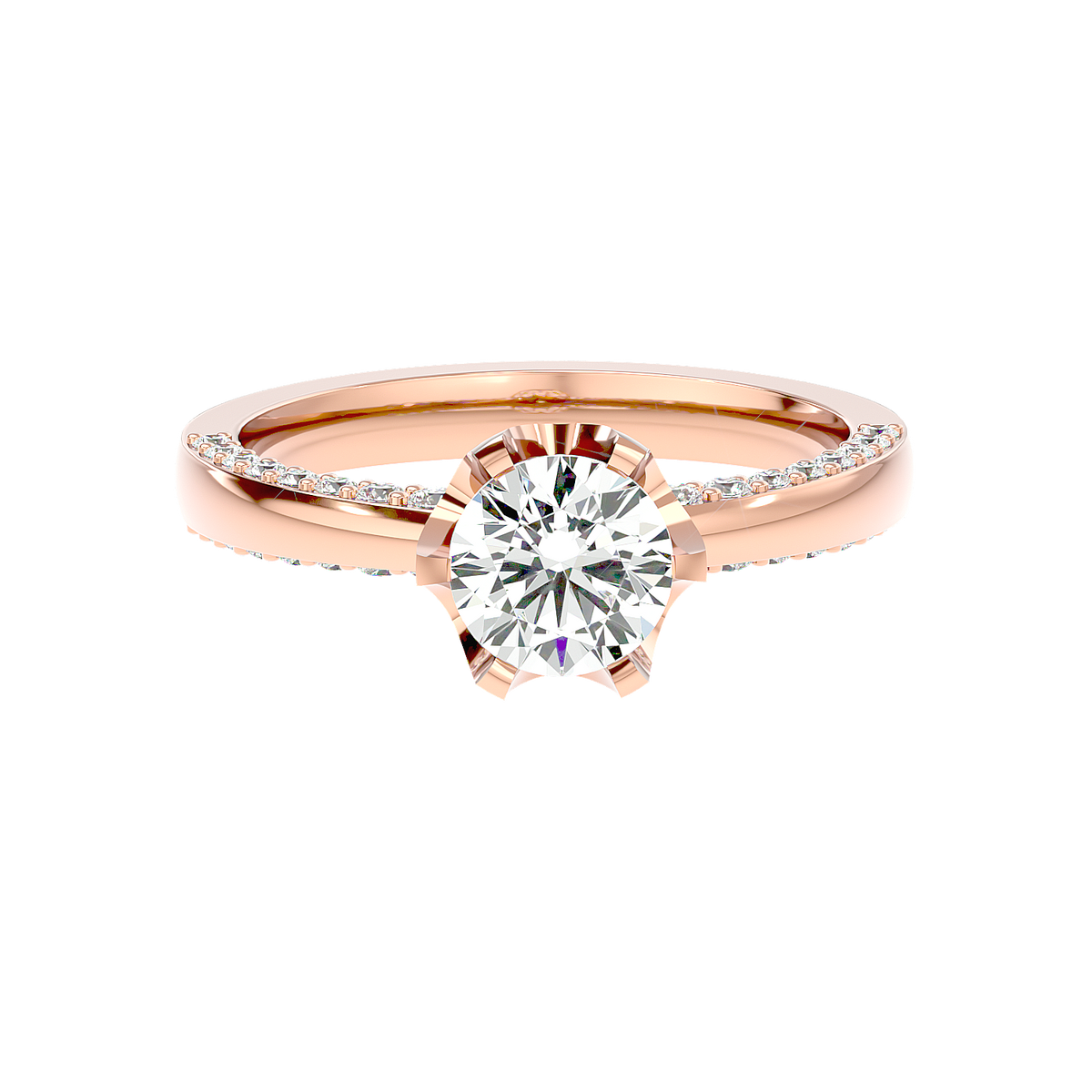 Twisted Halo Diamond Ring
