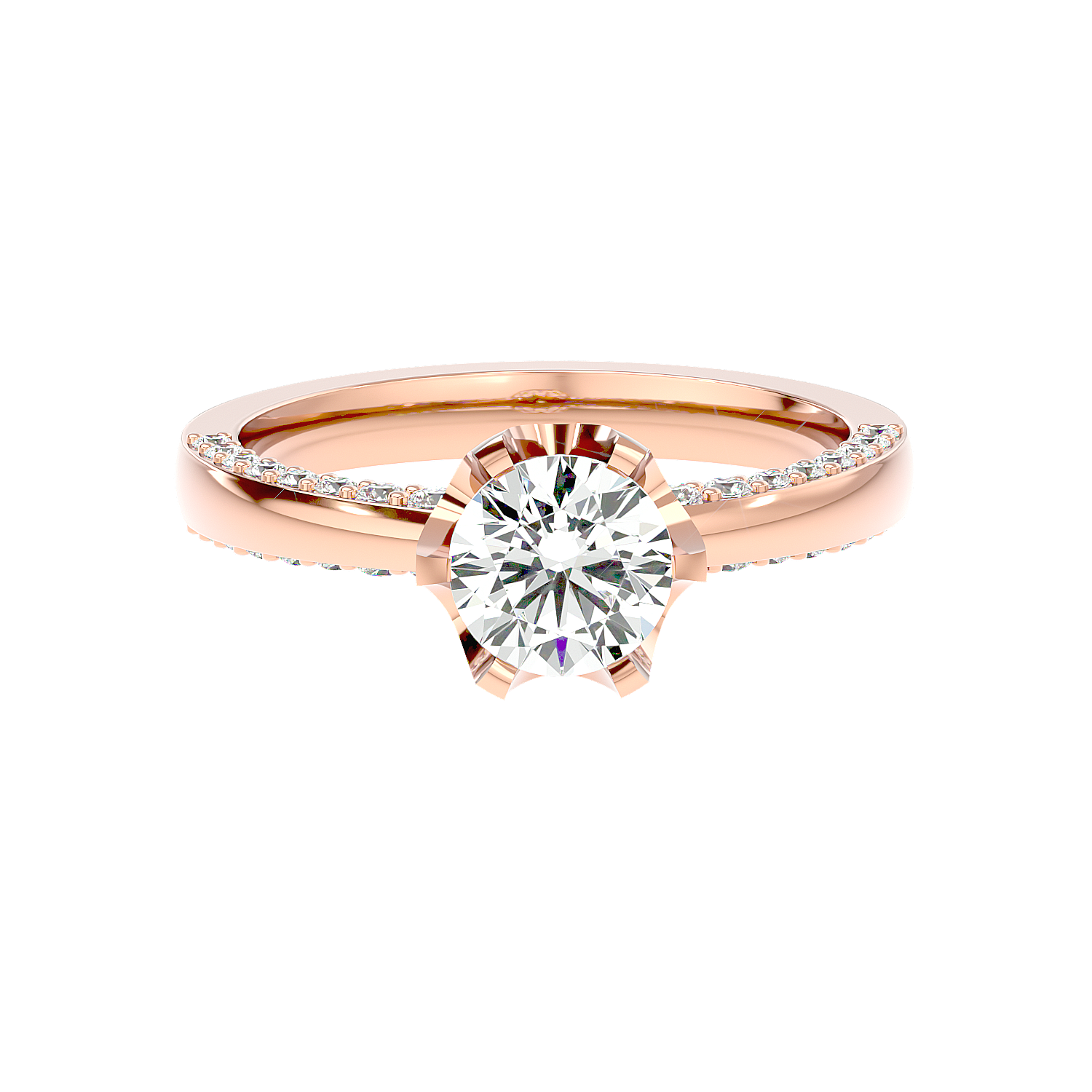 Twisted Halo Diamond Ring